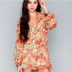 Show Me Your Mumu Rocky Romper Long Sleeve Ruffle Medium
